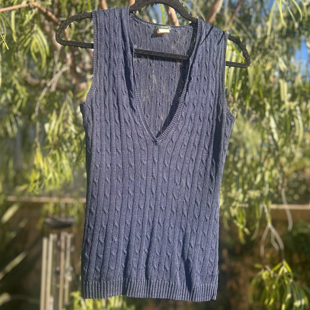 Vintage J Crew 100% linen knit vest
